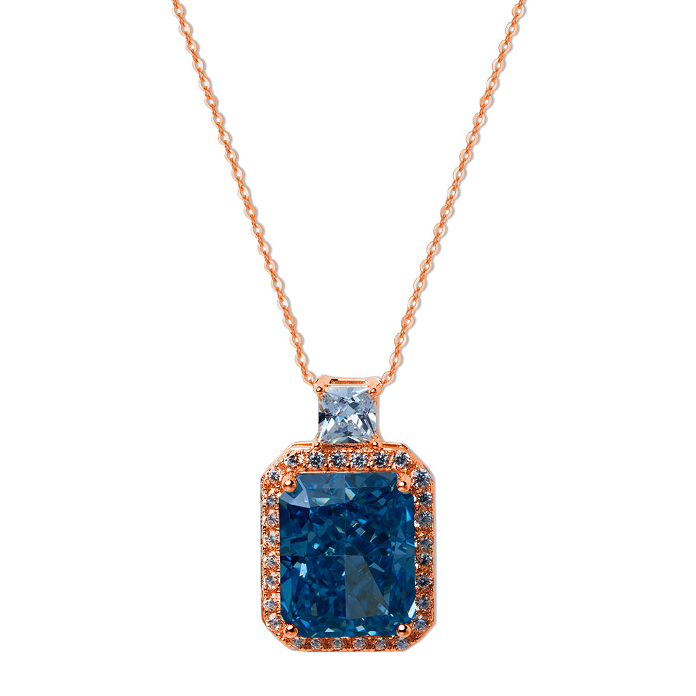 Celestial Blue Aura Pendant Necklace