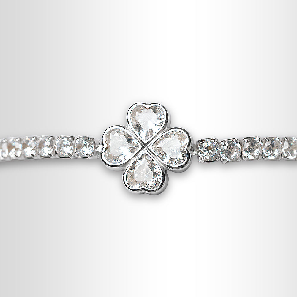 Clover Spark CZ Band Bracelet