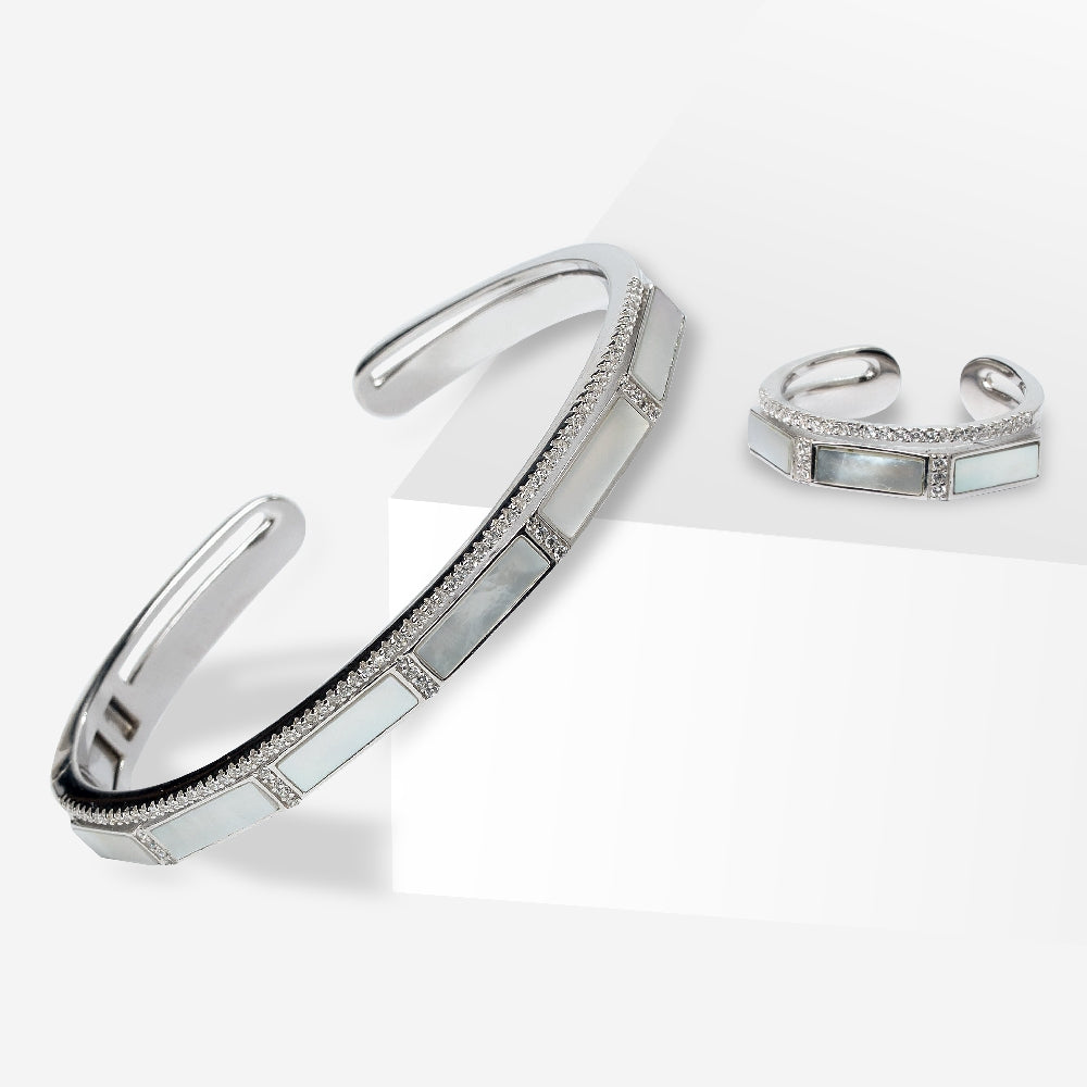 Mother of Pearl Bar &amp; Ring Set