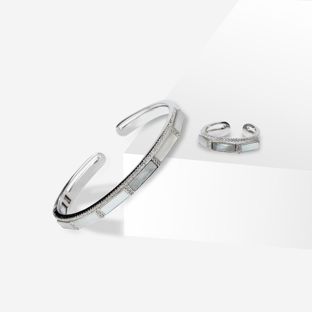 Mother of Pearl Bar &amp; Ring Set