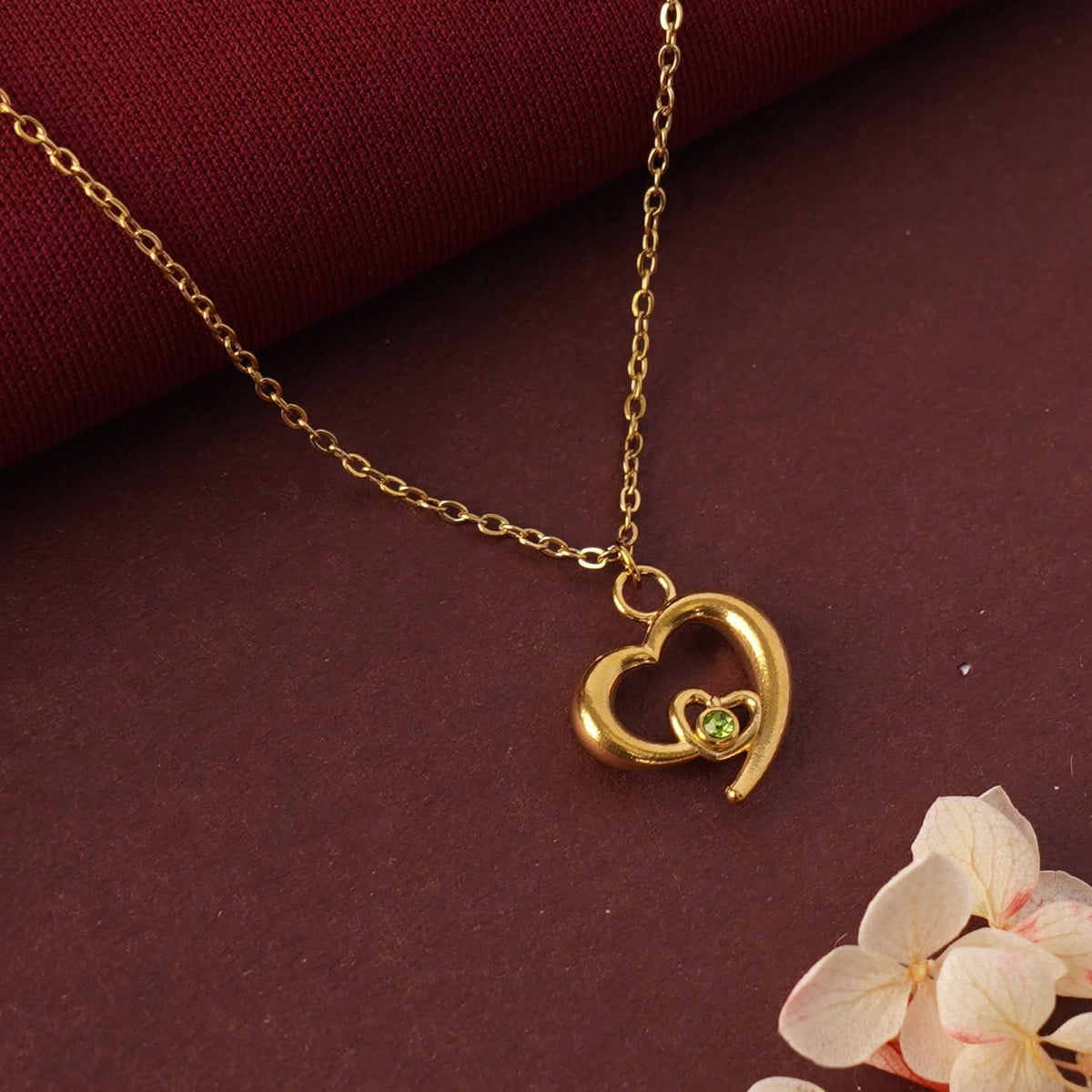 18K Gold Plated Diamond Love Necklace for Women | Anti Tarnish