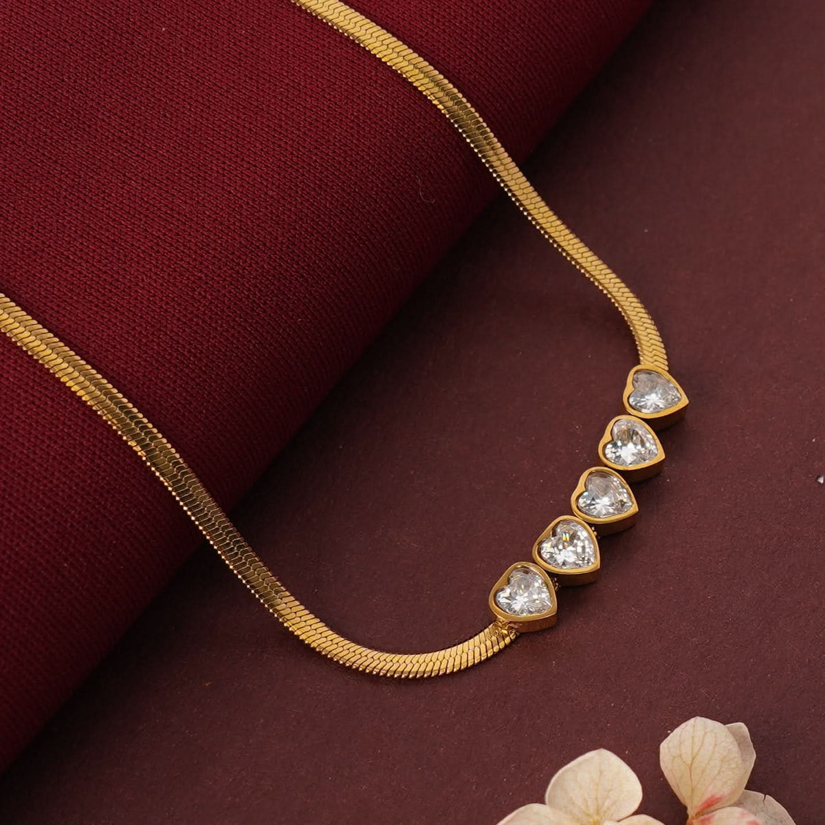 18K Gold Plated Diamond Love Necklace for Women | Anti Tarnish