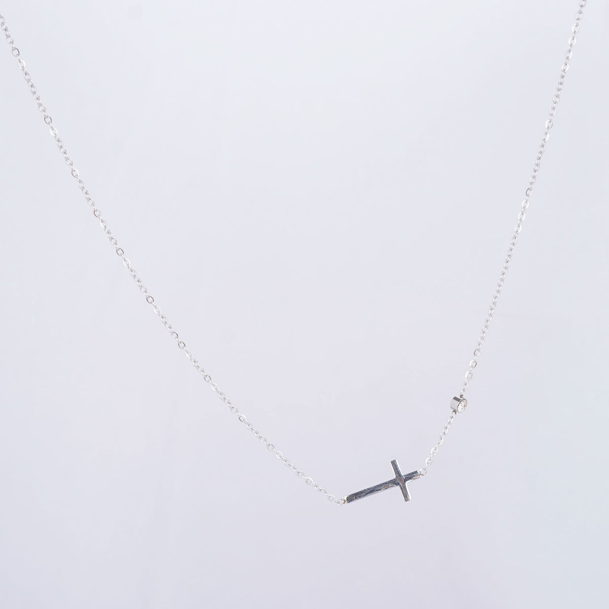 Silver Cross Elegance Necklace