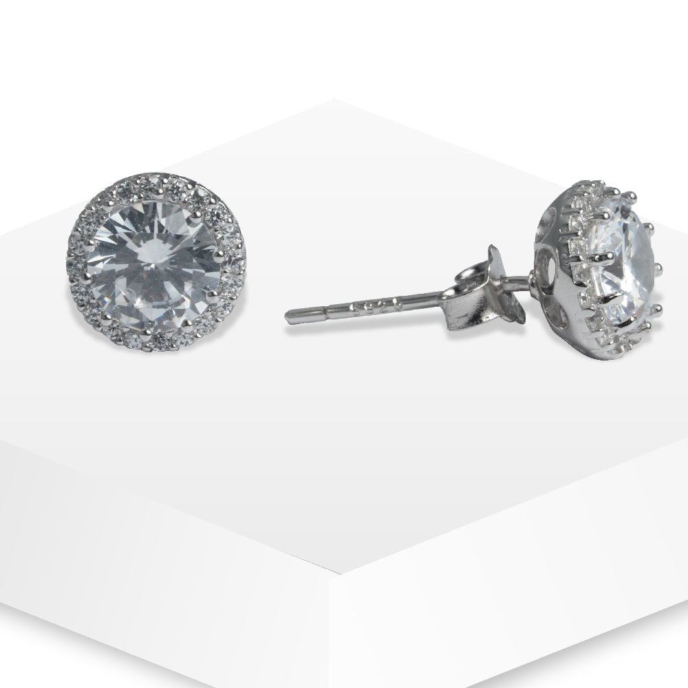 Ethereal Halo Zircon Studs