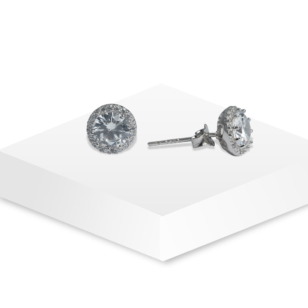 Ethereal Halo Zircon Studs