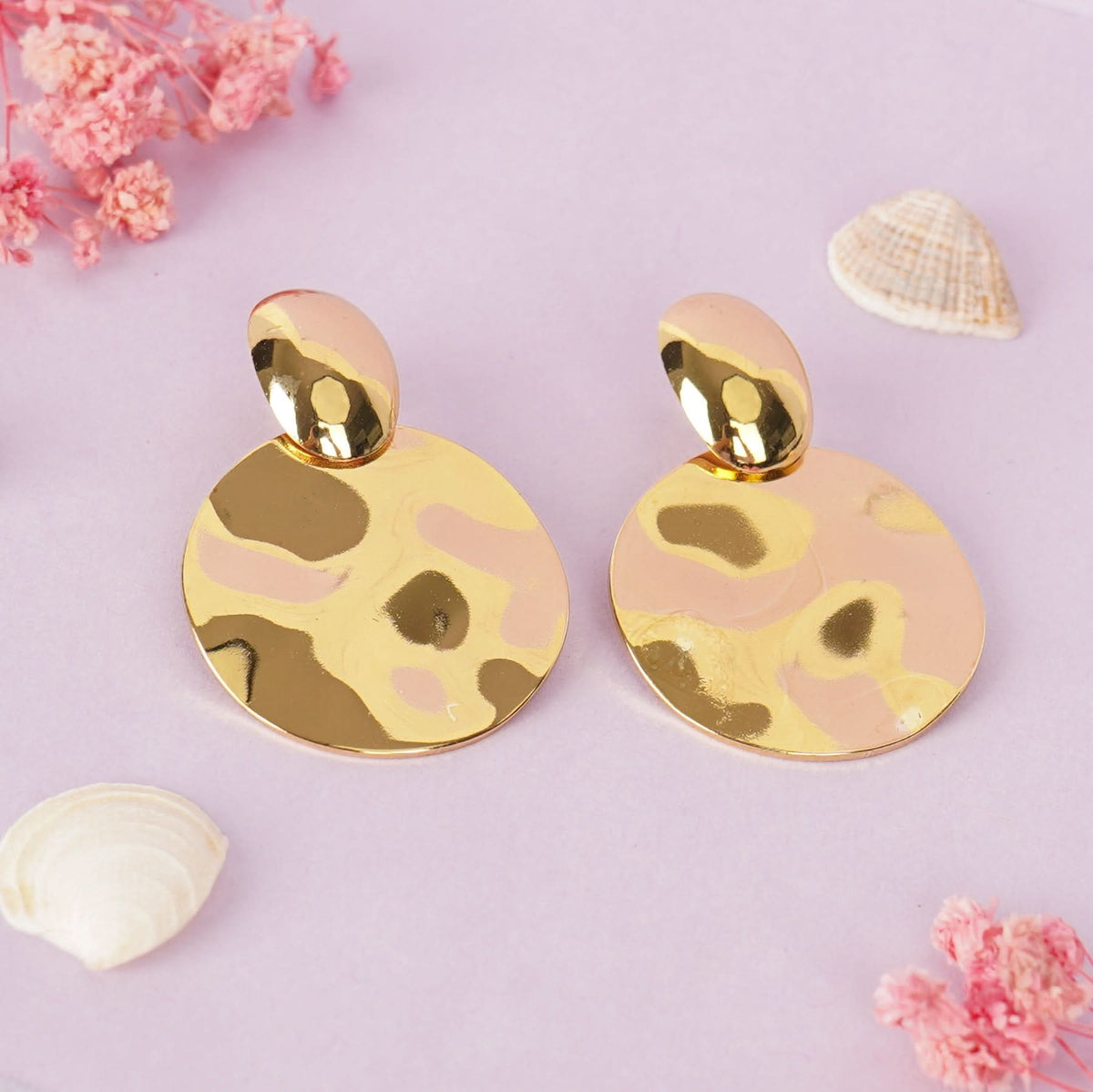 18K Gold Plated Disc Earrings for Women | Anti Tarnish