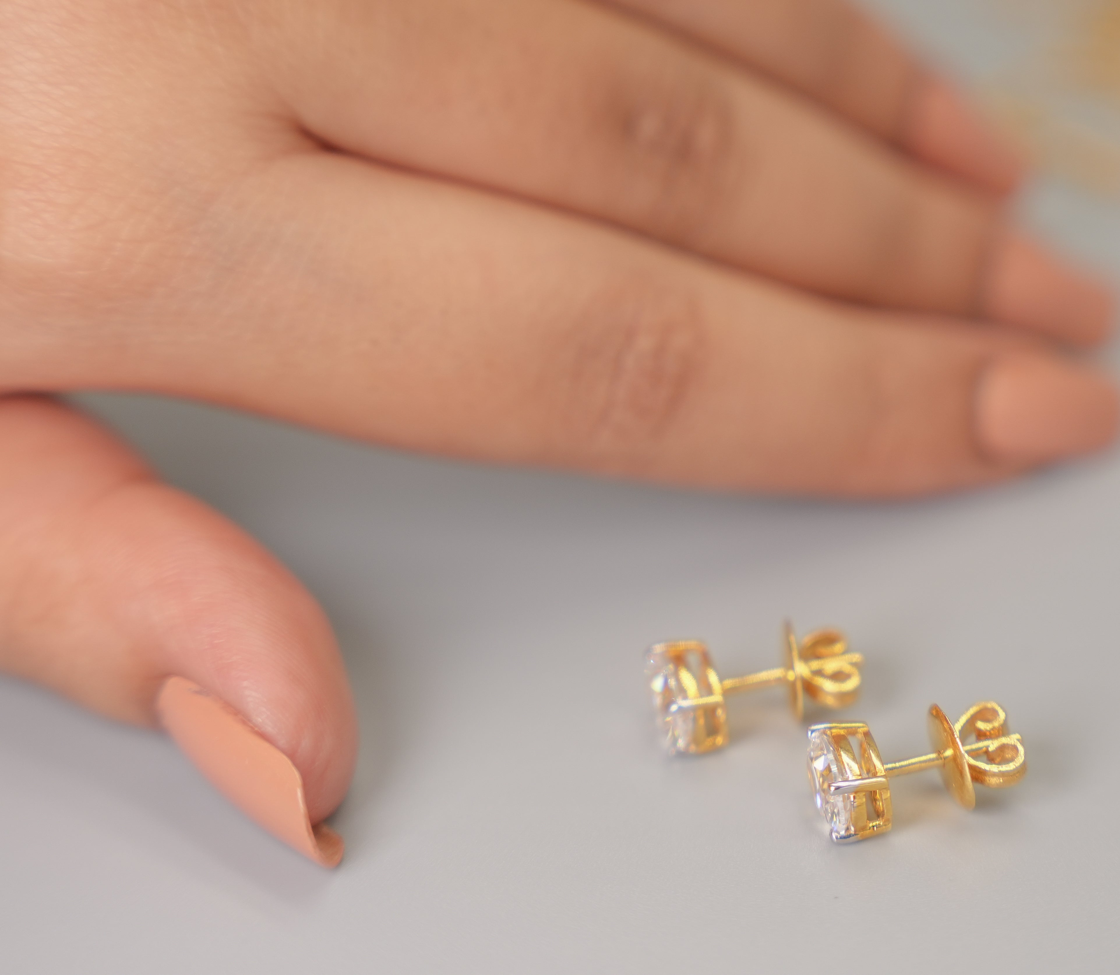 Silver Swarovski 2ct Oval Shaped Studs