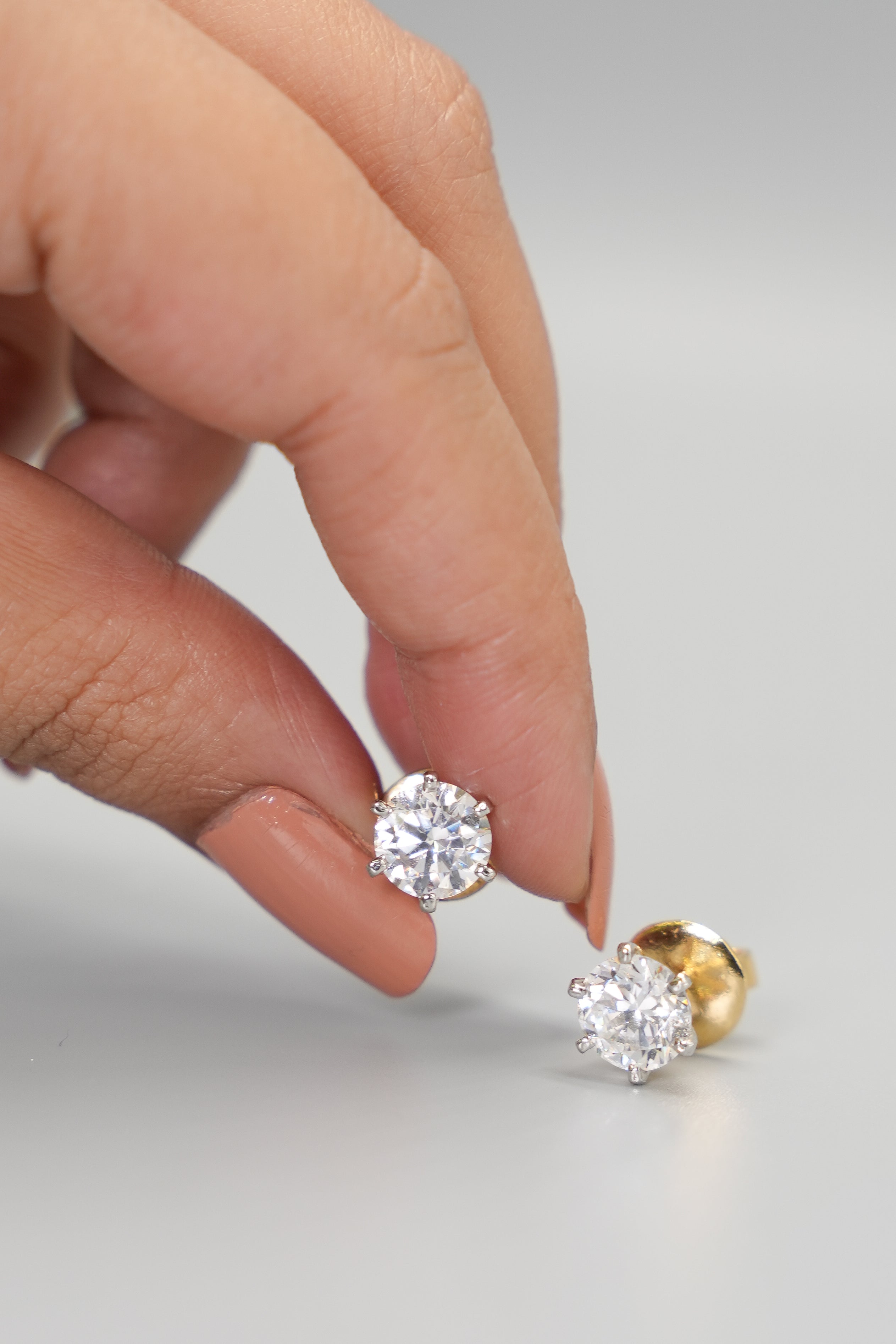 Silver Swarovski 2ct Round Studs