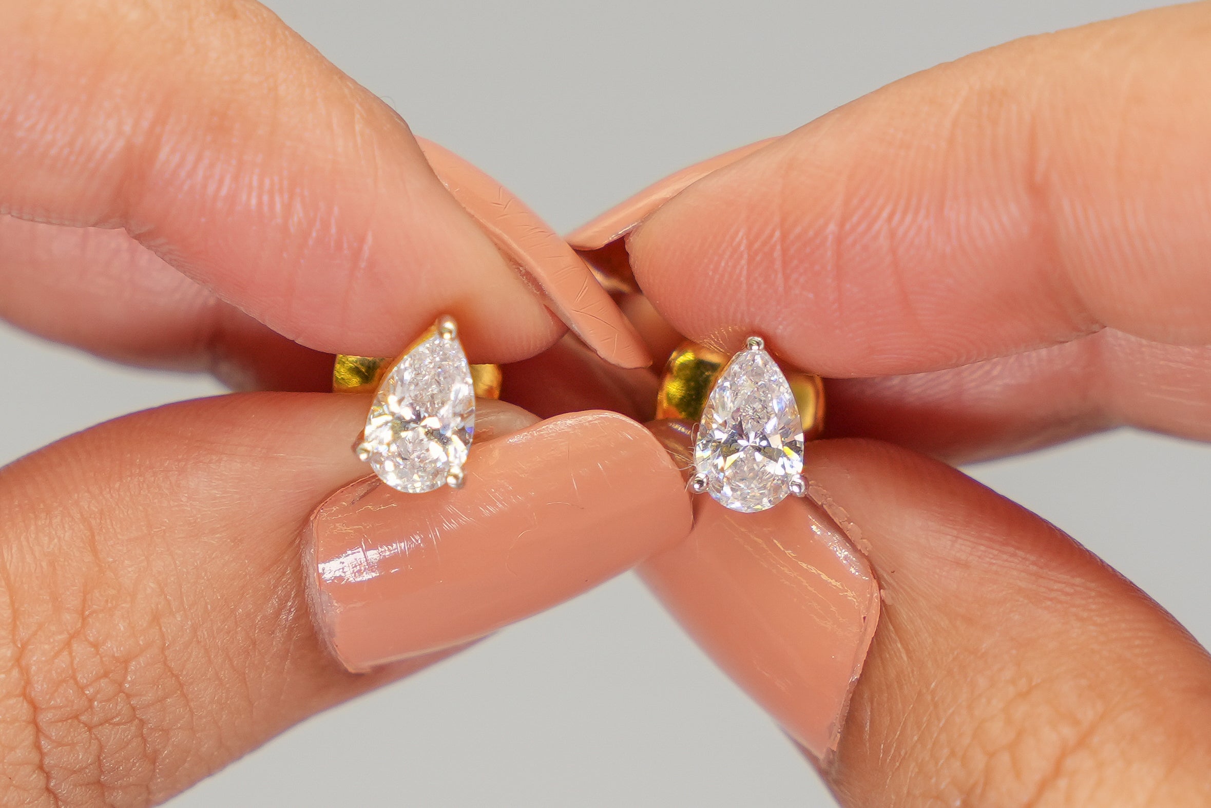 Silver Swarovski Approx 1ct Pear Studs