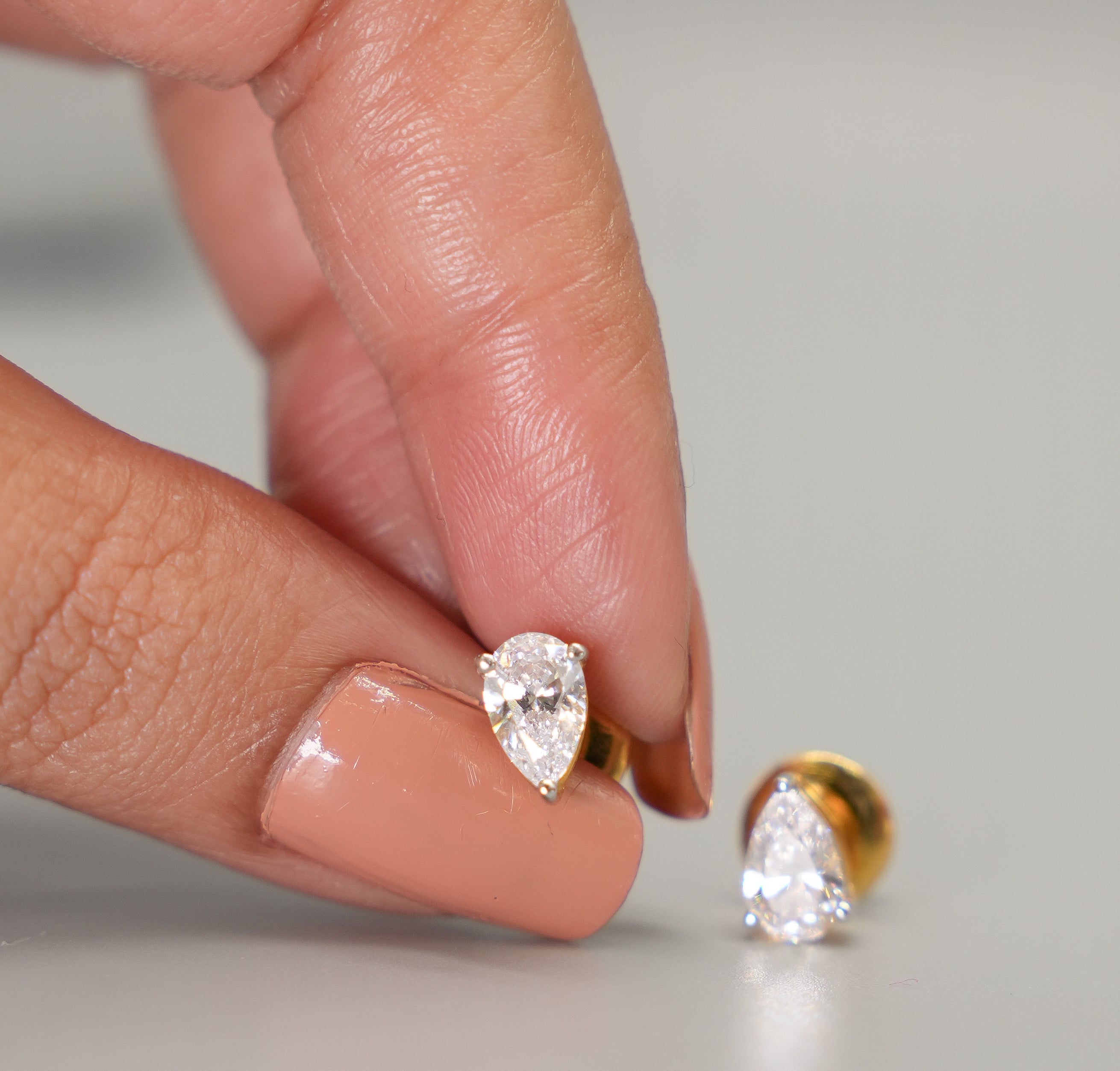 Silver Swarovski Approx 1ct Pear Studs