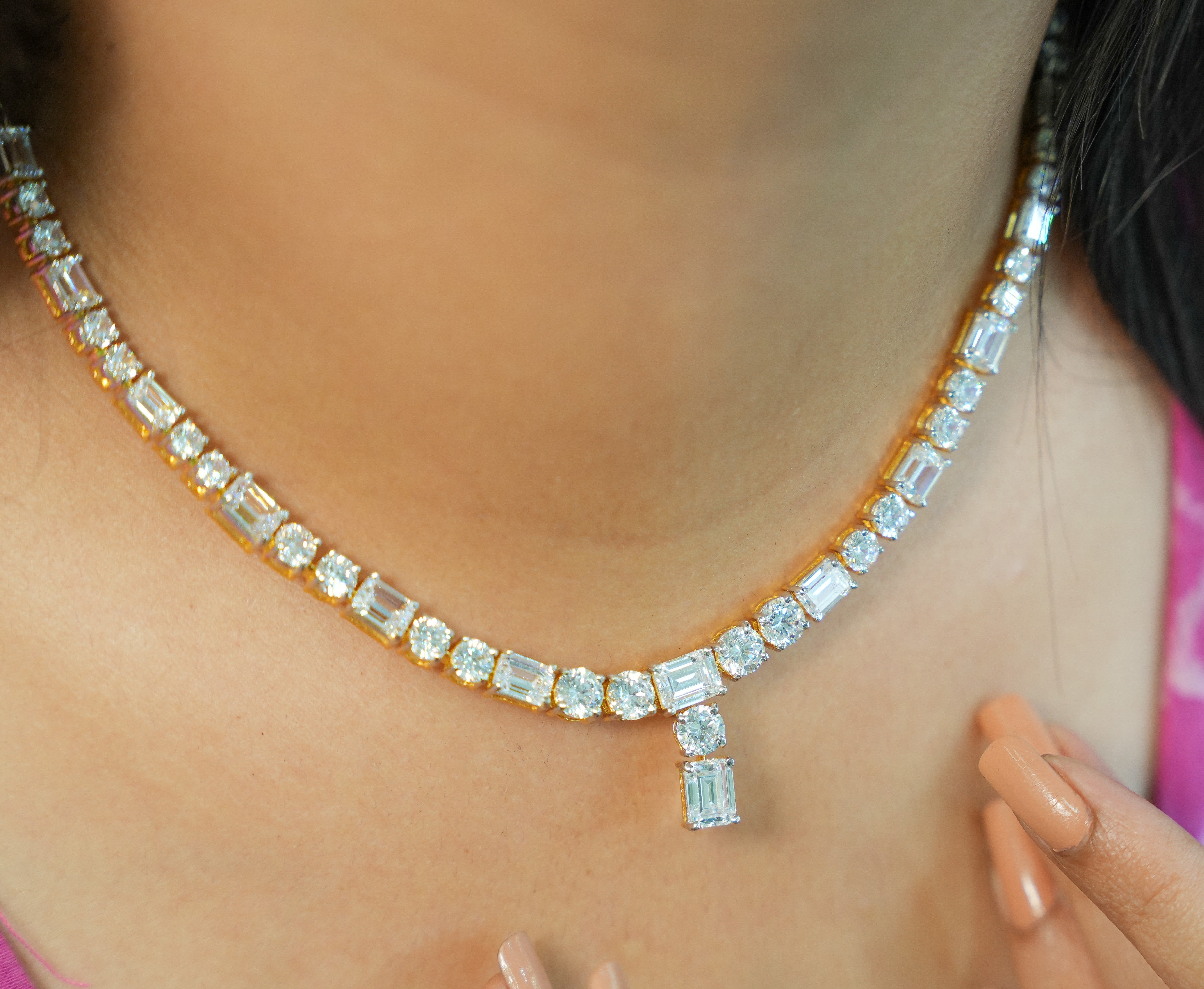 Silver Swarovski Statement Piece Necklace Set