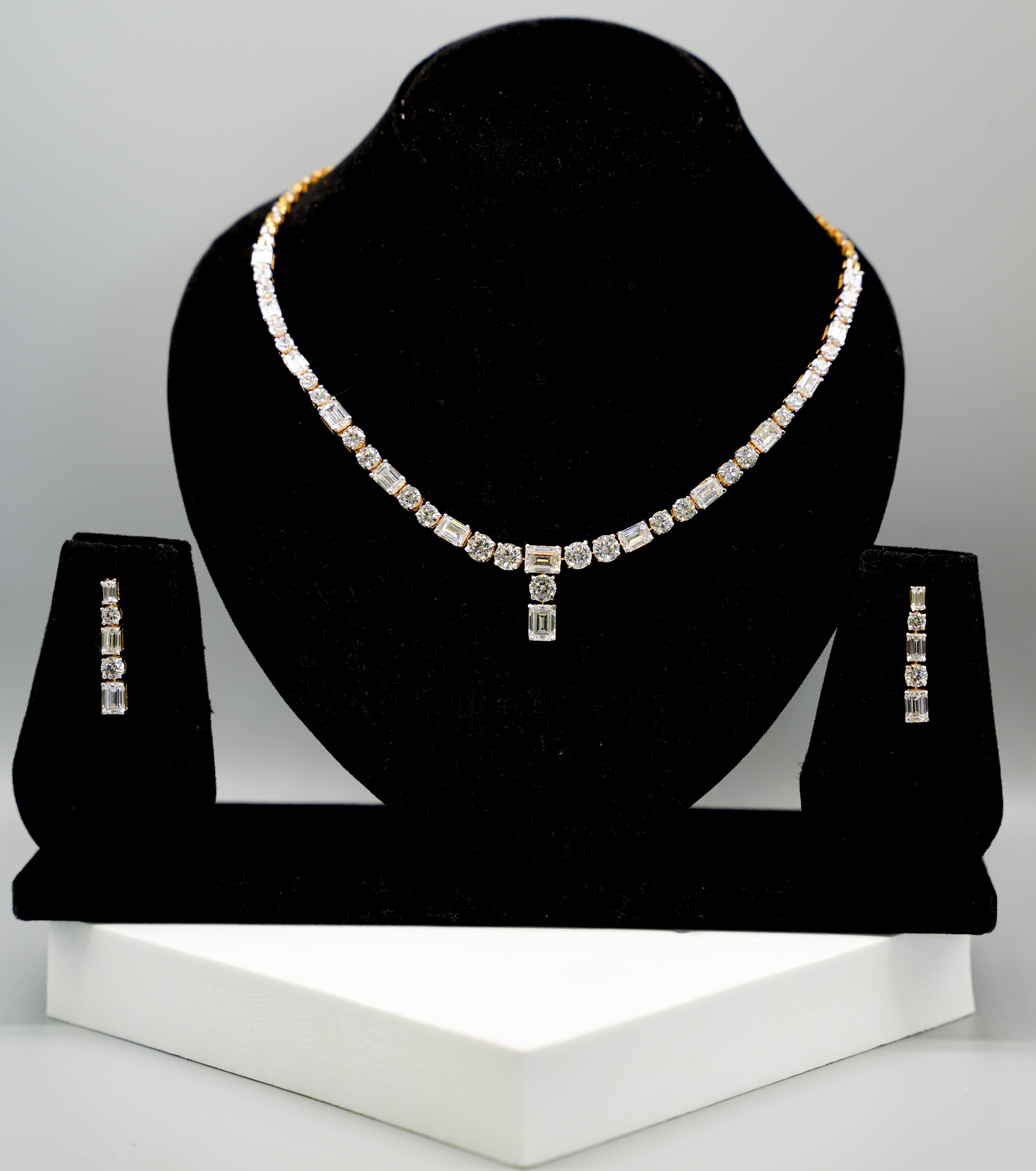 Silver Swarovski Statement Piece Necklace Set