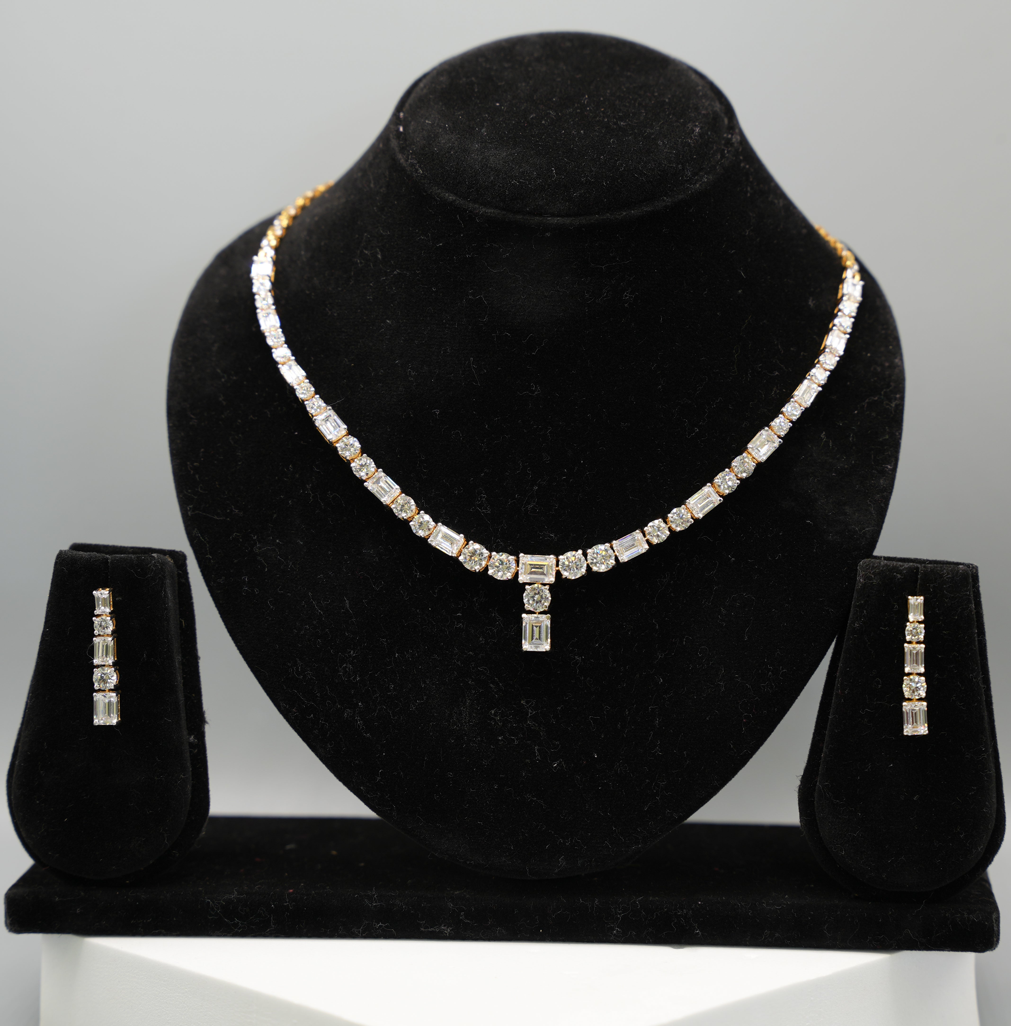 Silver Swarovski Statement Piece Necklace Set
