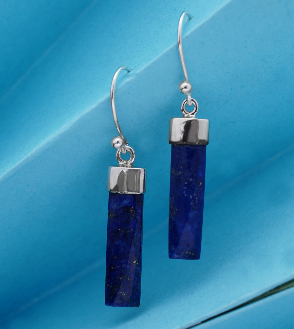 925 Sterling Silver Lapis Earrings for Women | Blue Gemstone Jewelry | Handcrafted Designer Gift