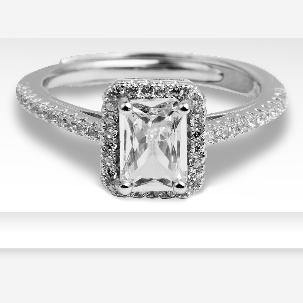 Radiant Emerald Halo Ring