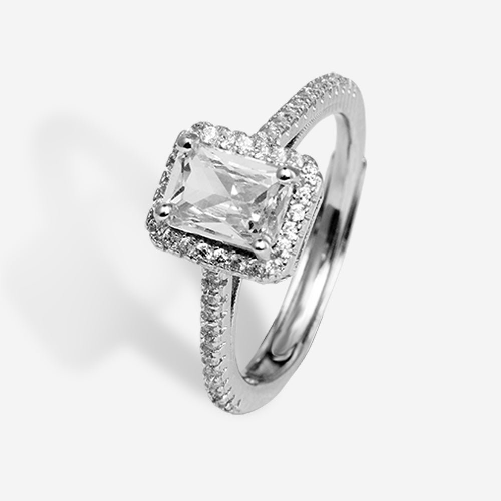 Radiant Emerald Halo Ring