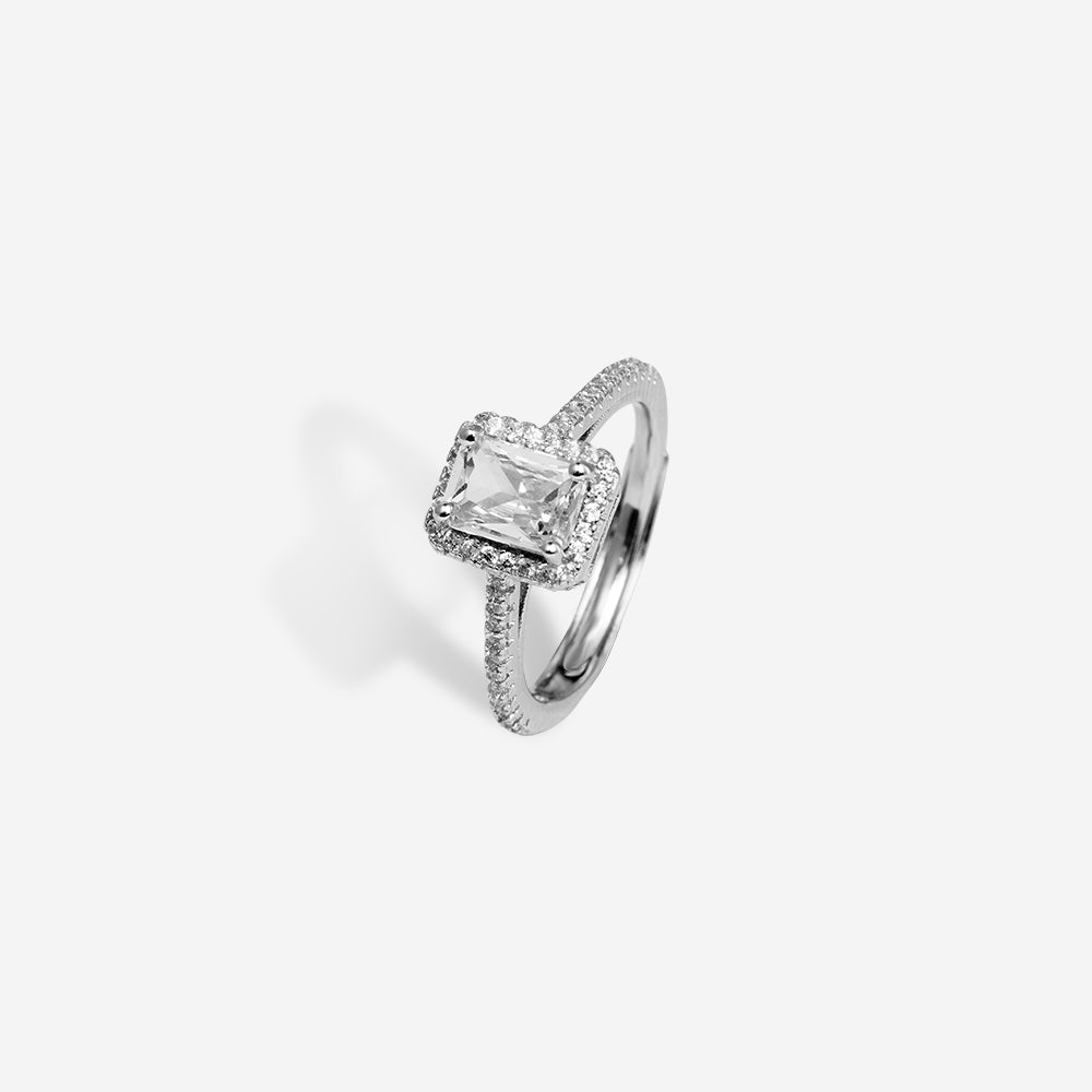 Radiant Emerald Halo Ring