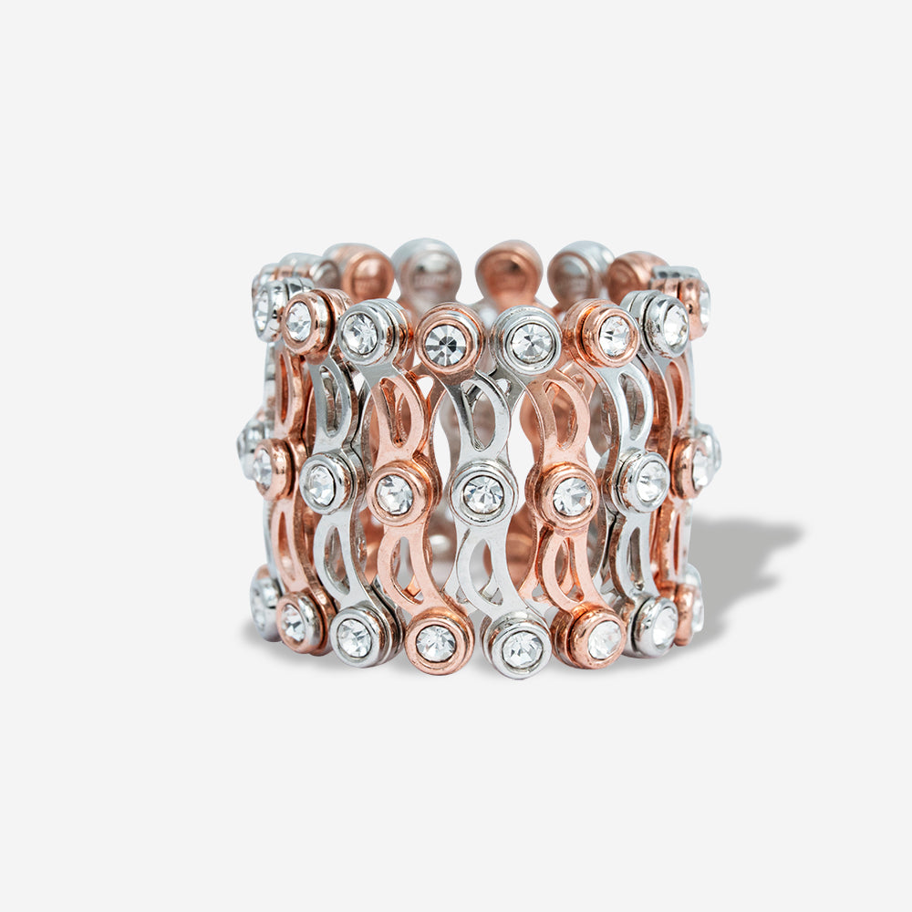 925 Silver Rhodium Plated Ring Cum Adjustable Kada Bracelet