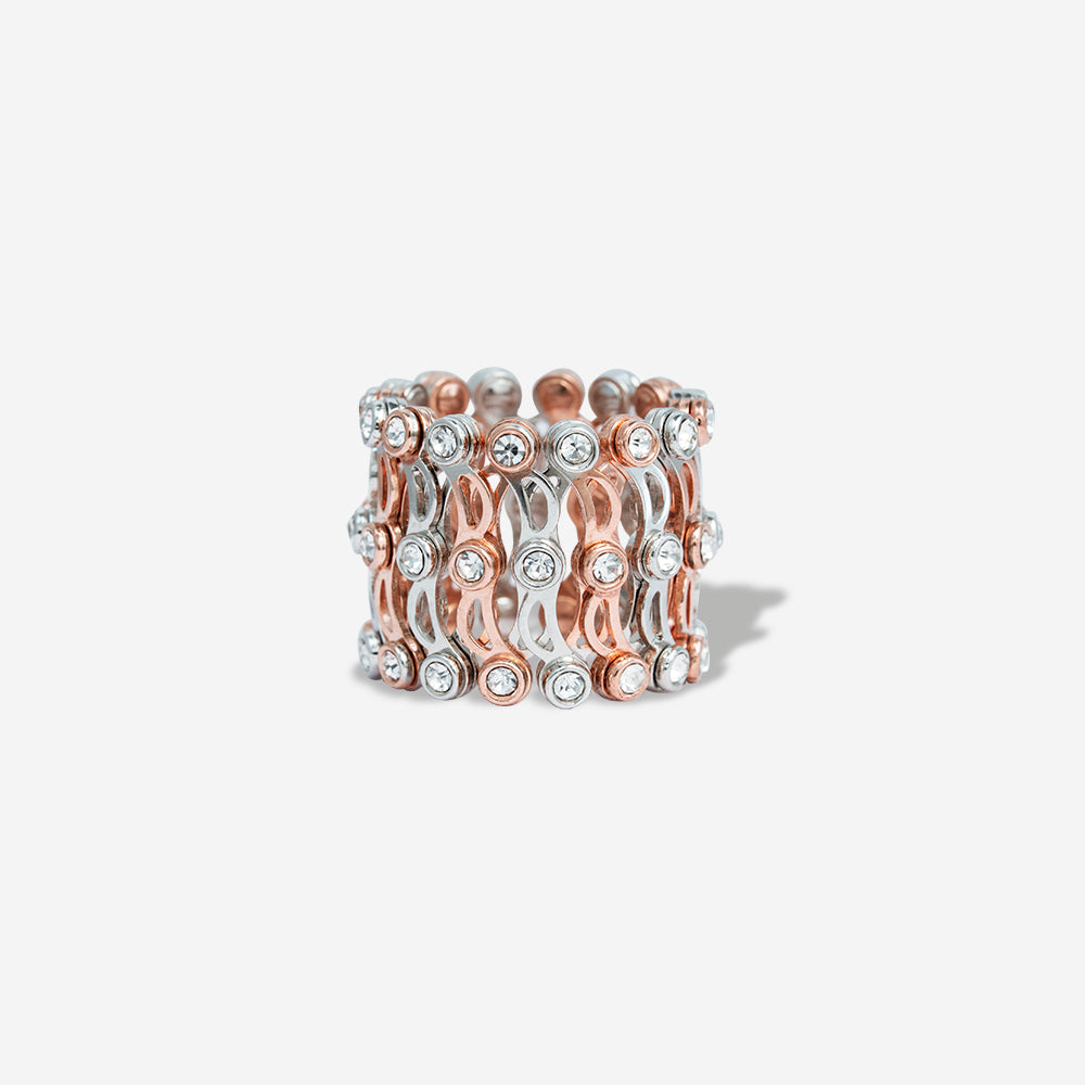 925 Silver Rhodium Plated Ring Cum Adjustable Kada Bracelet