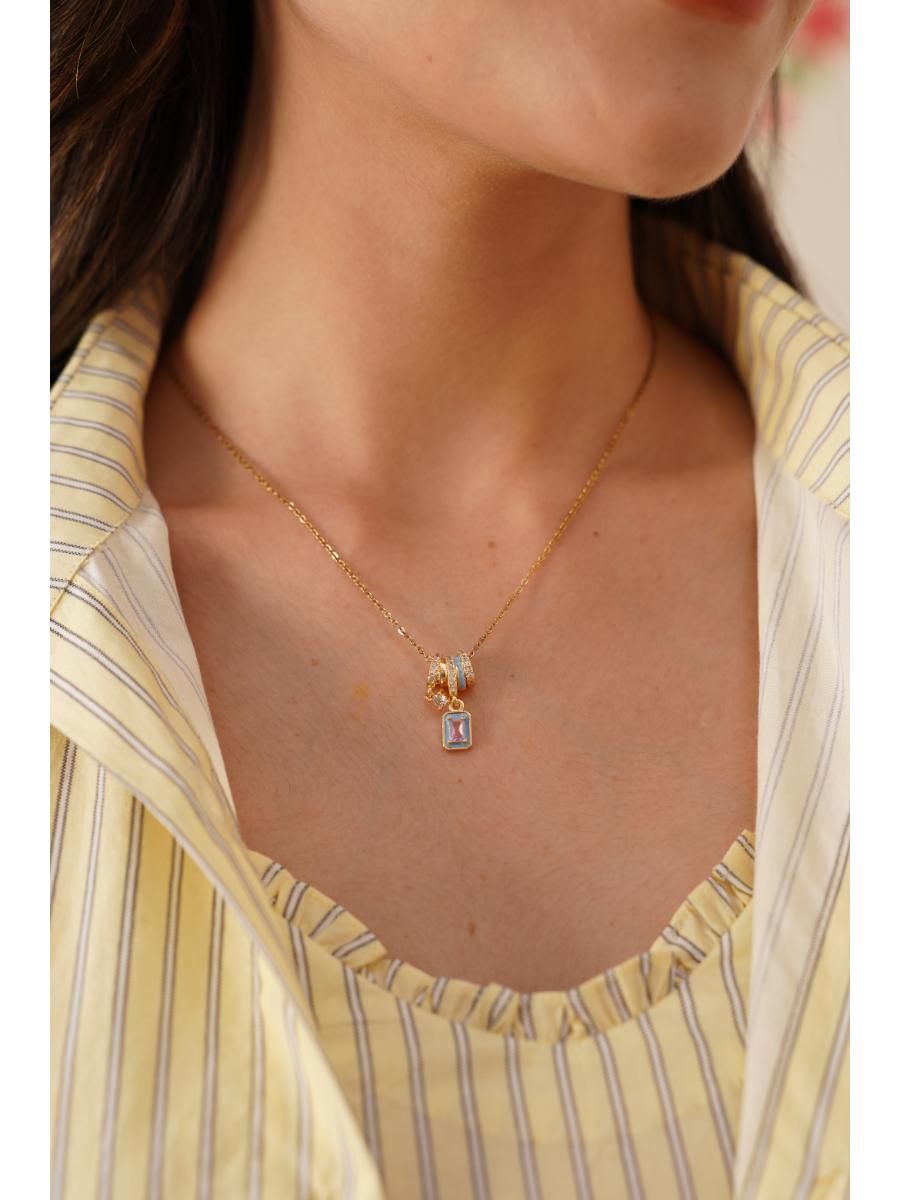 Pastel Bloom gold-plated charm necklace styled flat �? hypoallergenic, anti-tarnish chain for casual gifting.