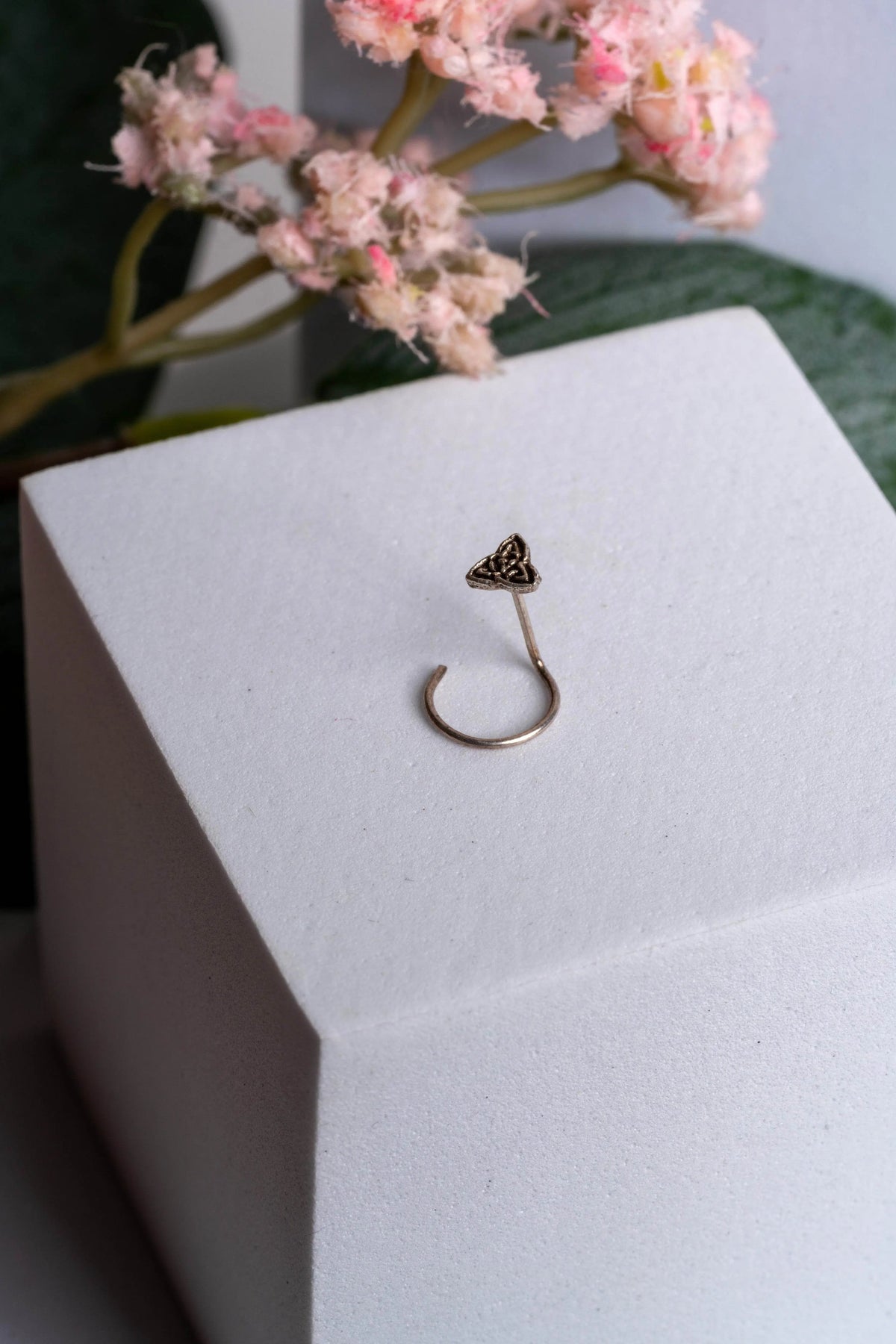 92.5 Pure Silver Nose Pin - Piercing Silver Nosepin Design - Lookandadorn.com
