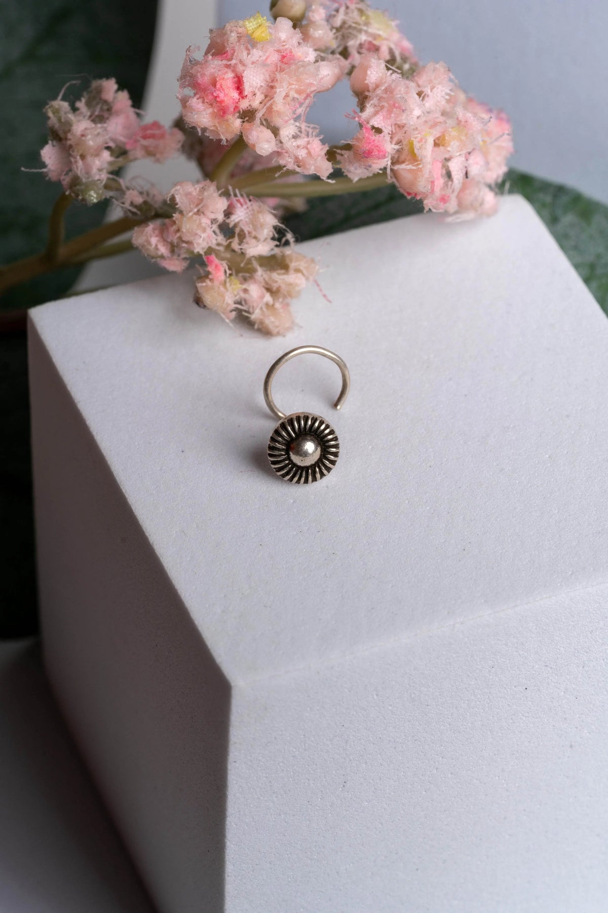 92.5 Pure Silver Nose Pin - Piercing Silver Nosepin Design - Lookandadorn.com
