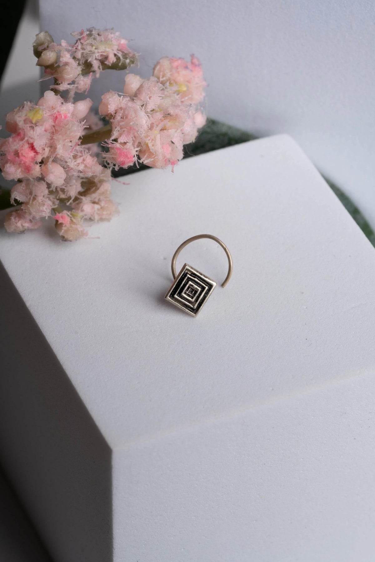 92.5 Pure Silver Nose Pin - Piercing Silver Nosepin Design - Lookandadorn.com