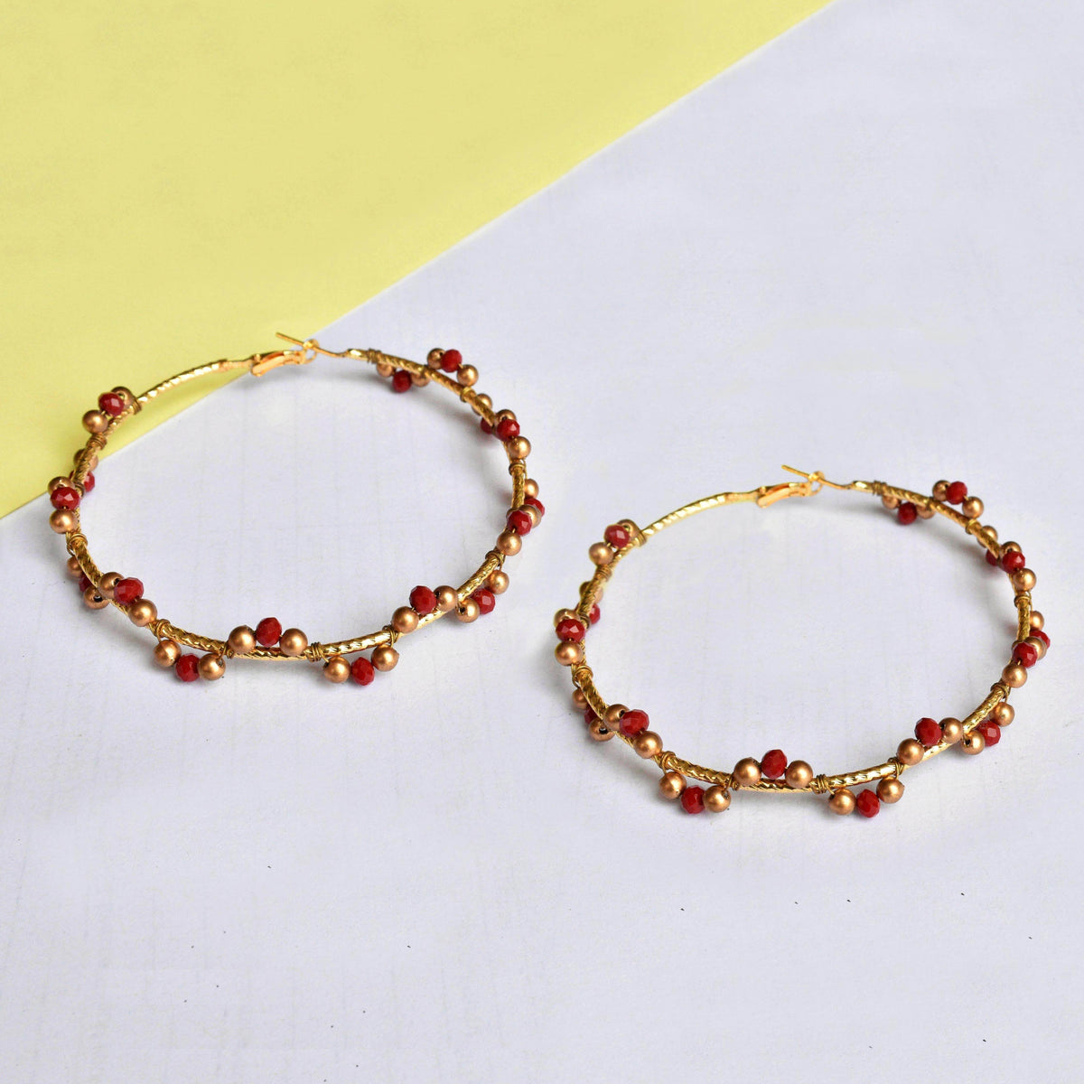 Traditional Kundan earrings in gold-tone, perfect for weddings and festive wear