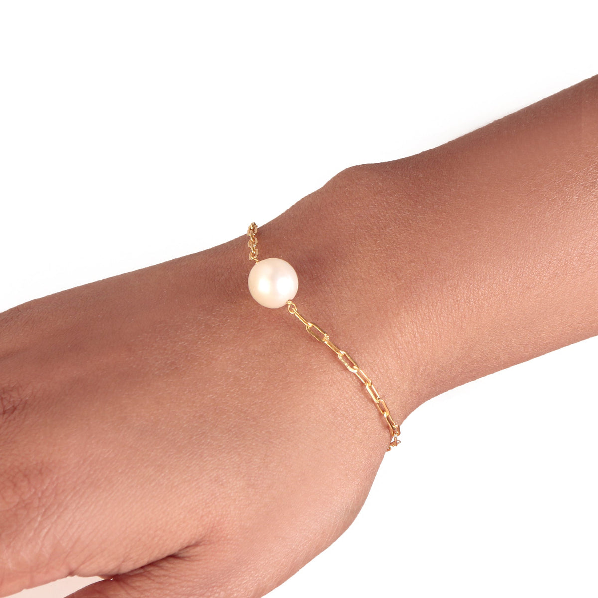 925 Sterling Silver Gold Plated Pearl Bracelet for Women Gold Plated Pearl Bracelet Elegant Jewelry Gift for Her