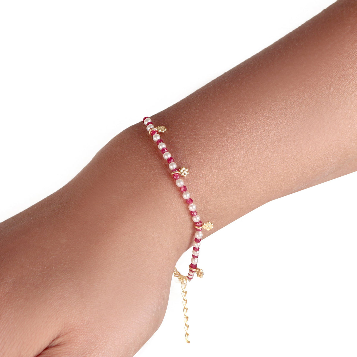 925 Sterling Silver Gold Plated  Ruby Bracelet for Women Gold Plated Gemstone Bracelet Elegant Jewelry Gift for Her