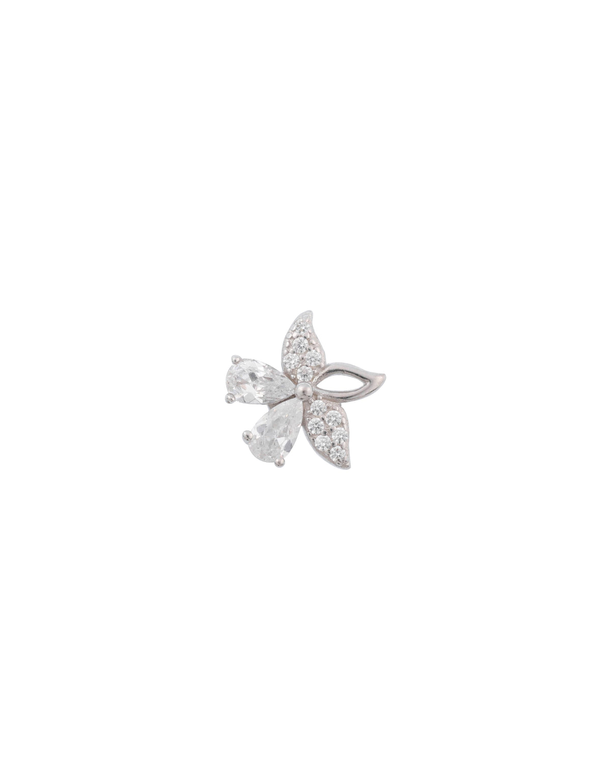 floral sterling silver pendant and stud earrings set