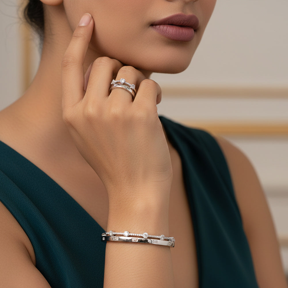 Dazzle Line Bracelet &amp; Ring Set