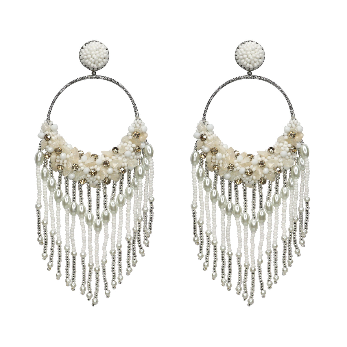 Gisele Earrings in White