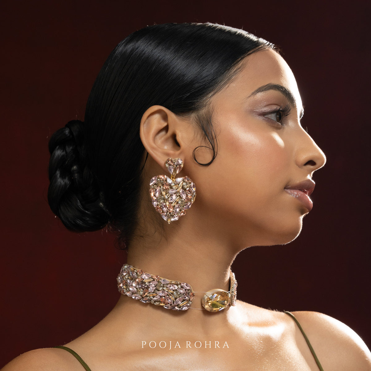 Zara Heart Earrings in Rose Gold