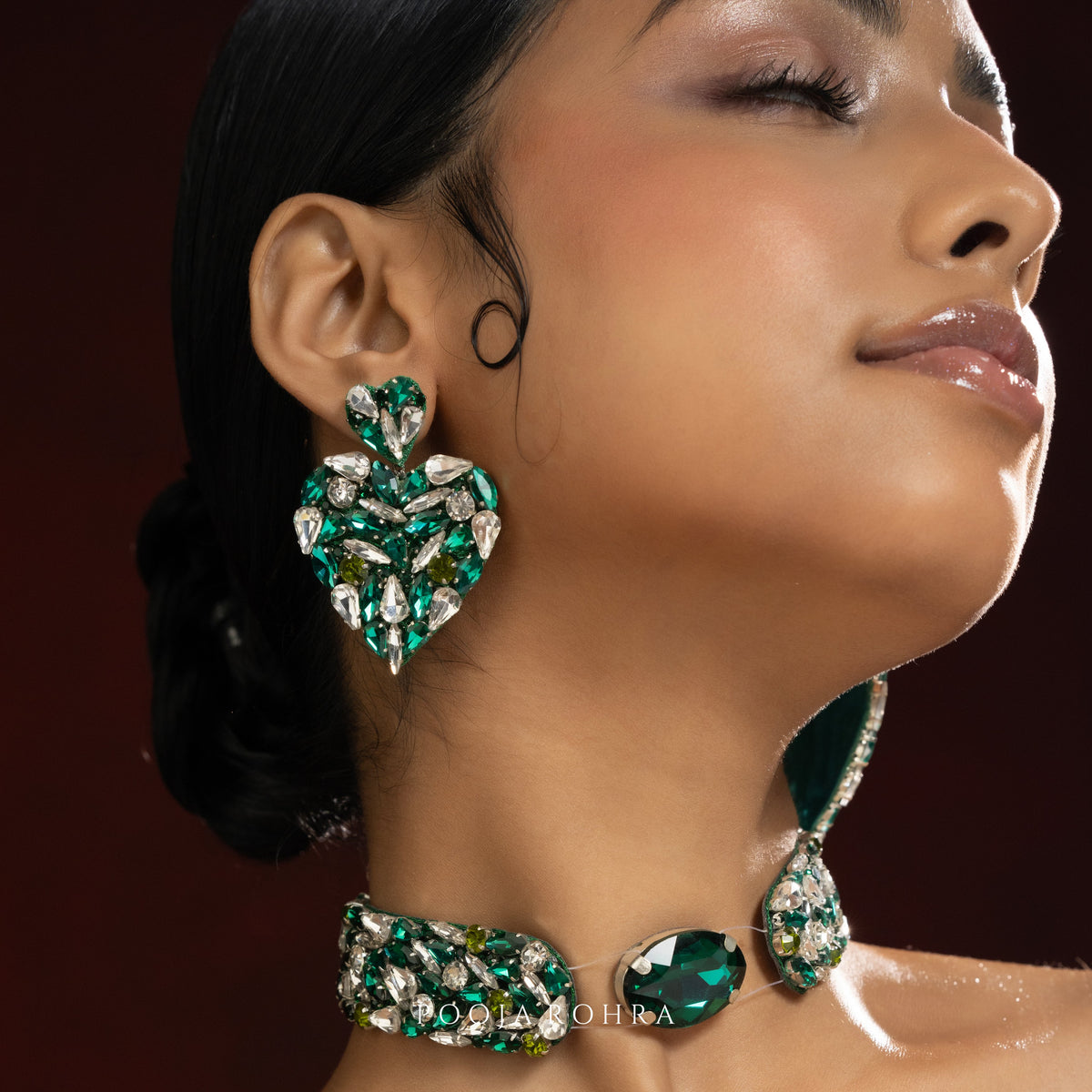 Zara Heart Earrings handcrafted by Label Pooja Rohra
