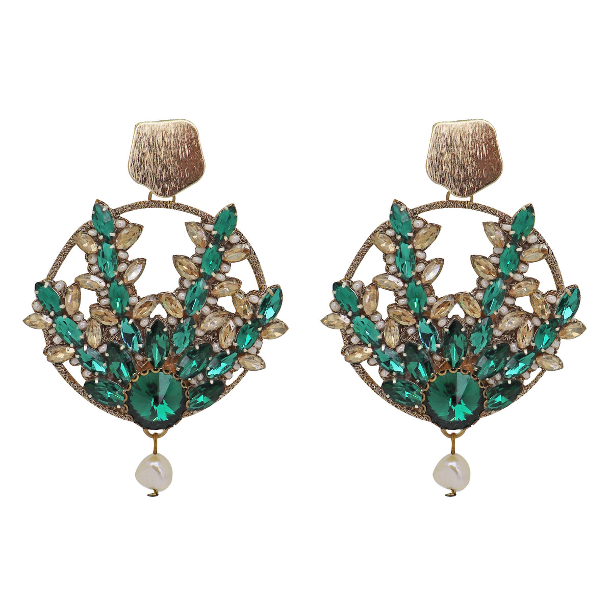 Swara Earrings in Emerald