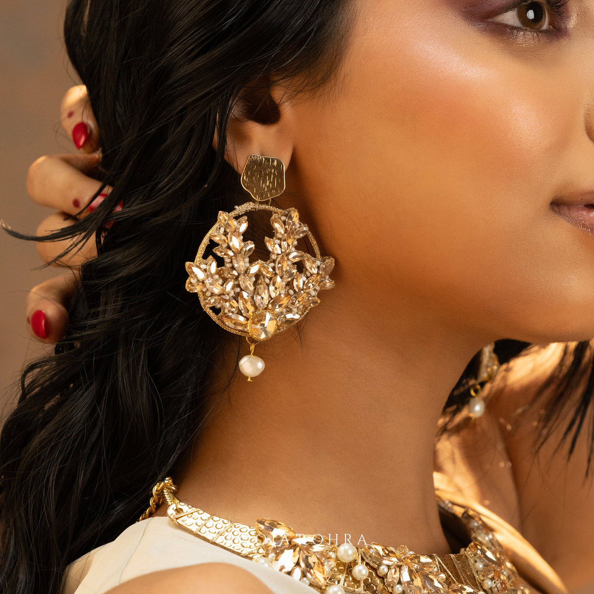 Swara Earrings handcrafted by Label Pooja Rohra