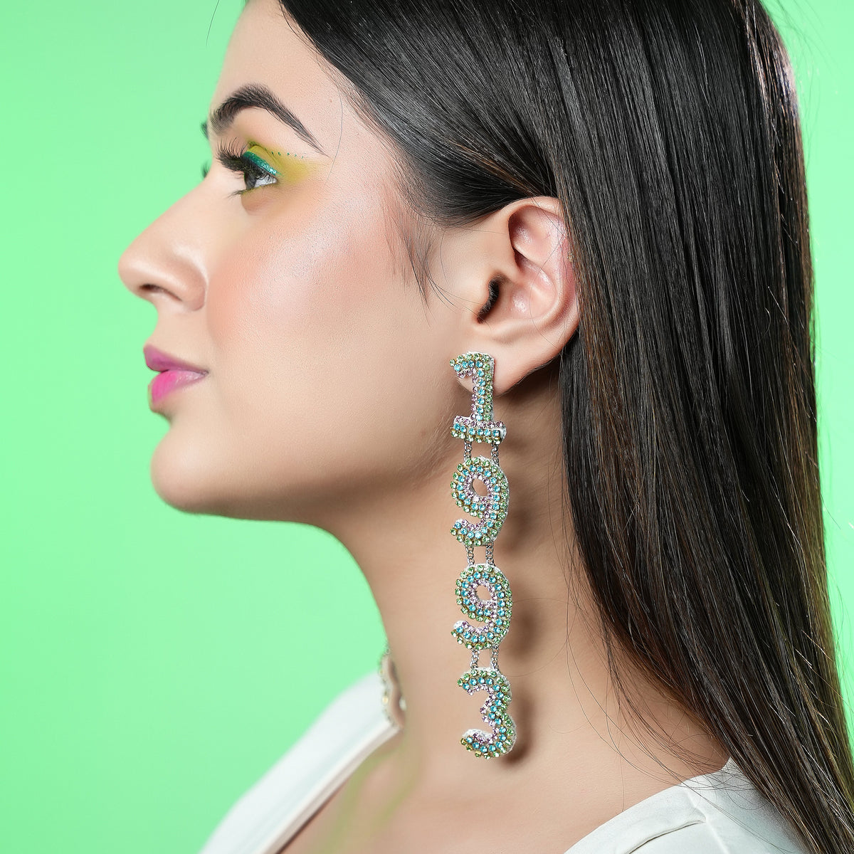 Rhinestone Birthday Earrings - view 2