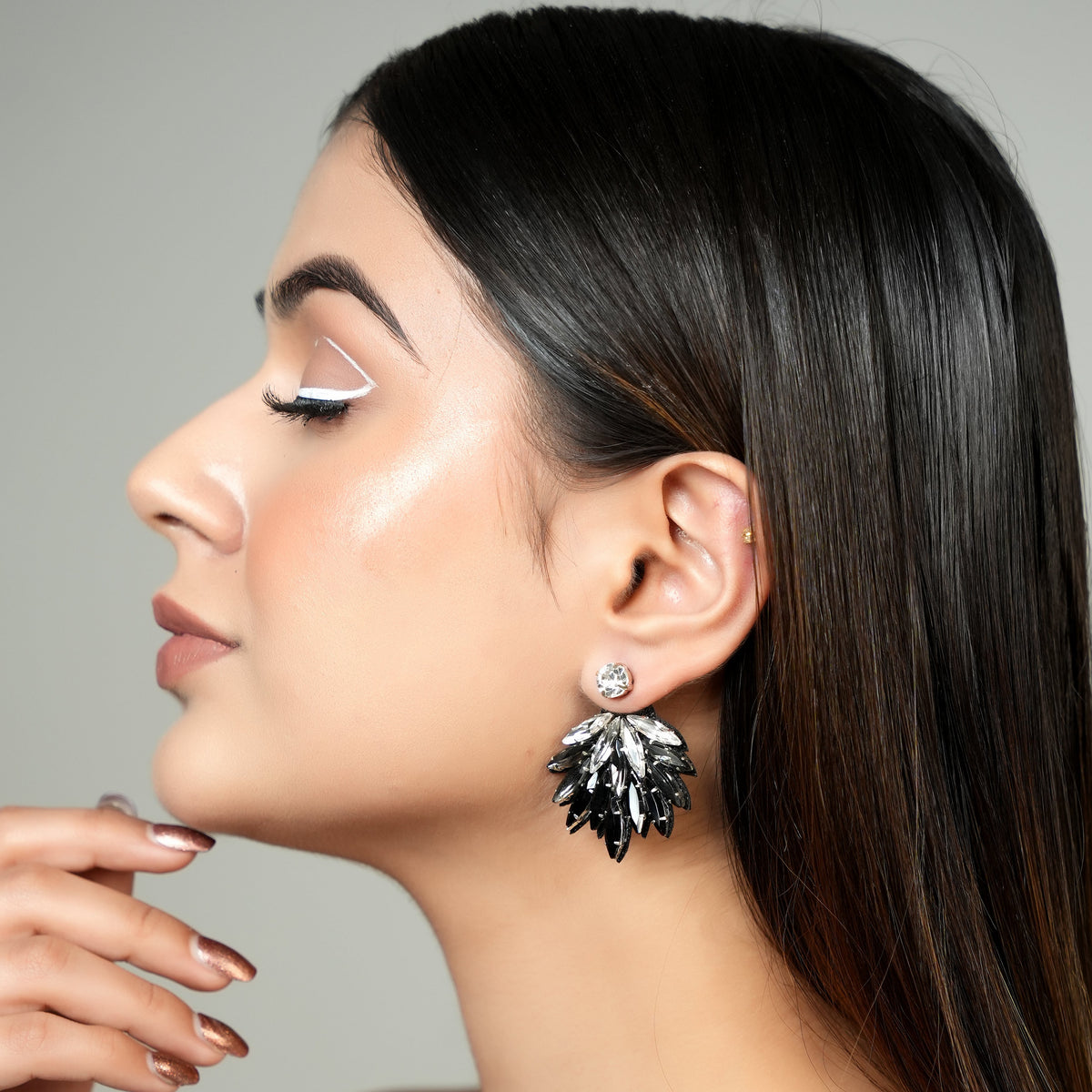 Tahlia Ombre Jacket Earrings handcrafted by Label Pooja Rohra