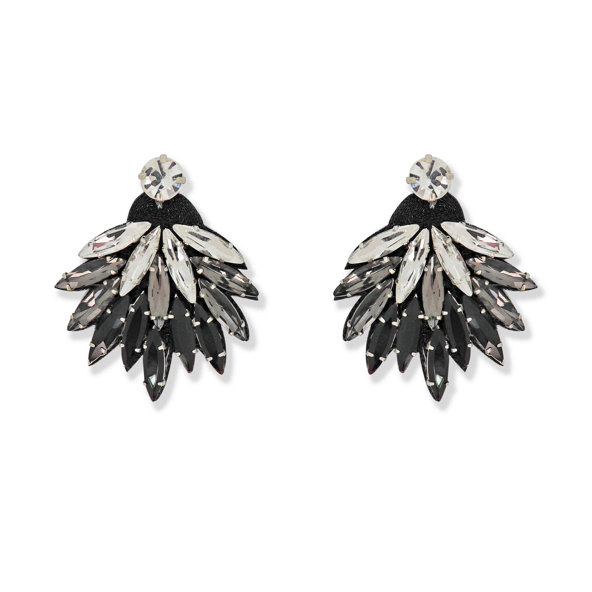 Tahlia Ombre Jacket Earrings in Black
