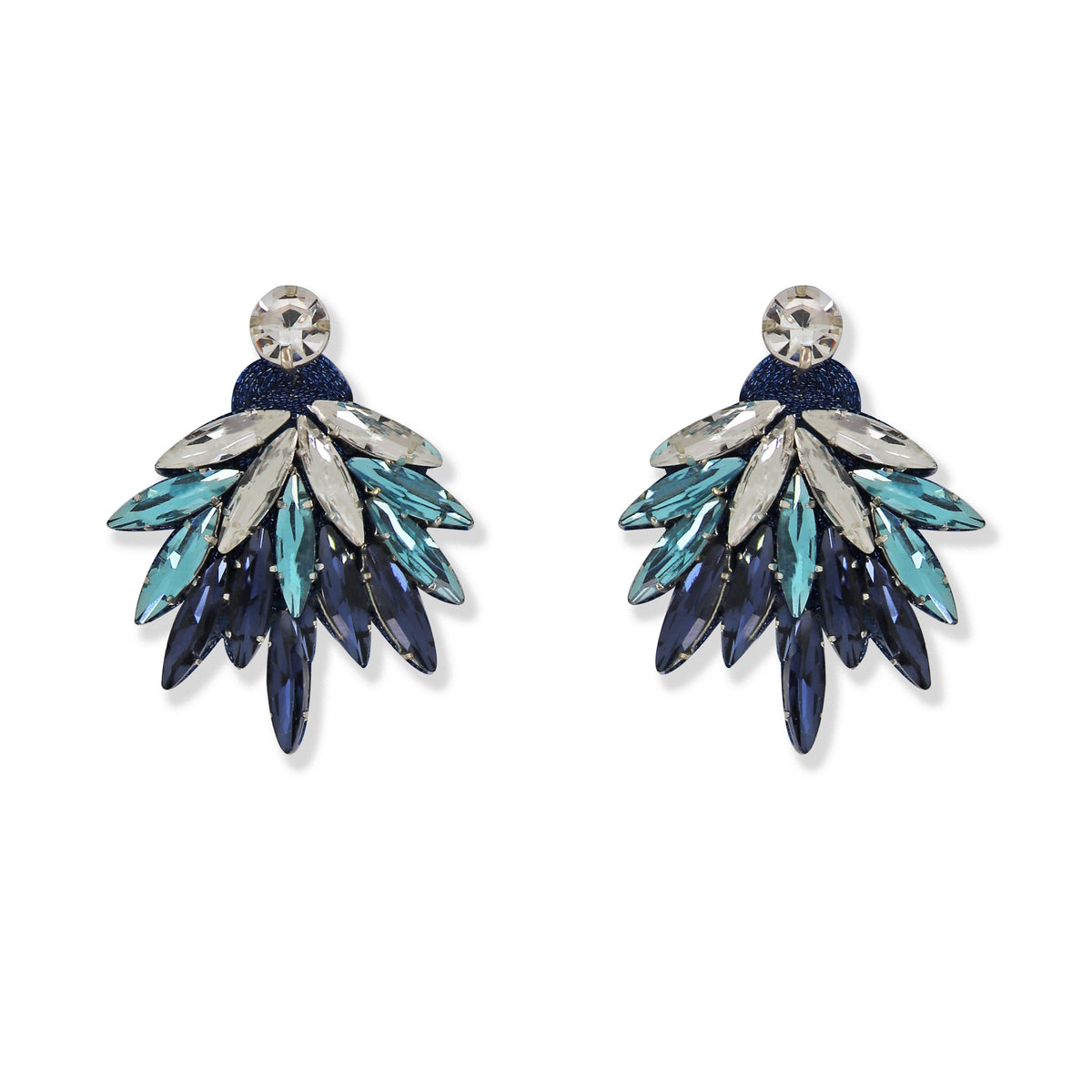 Tahlia Ombre Jacket Earrings in Turquoise