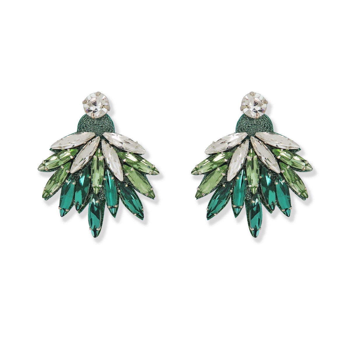 Tahlia Ombre Jacket Earrings in Emerald