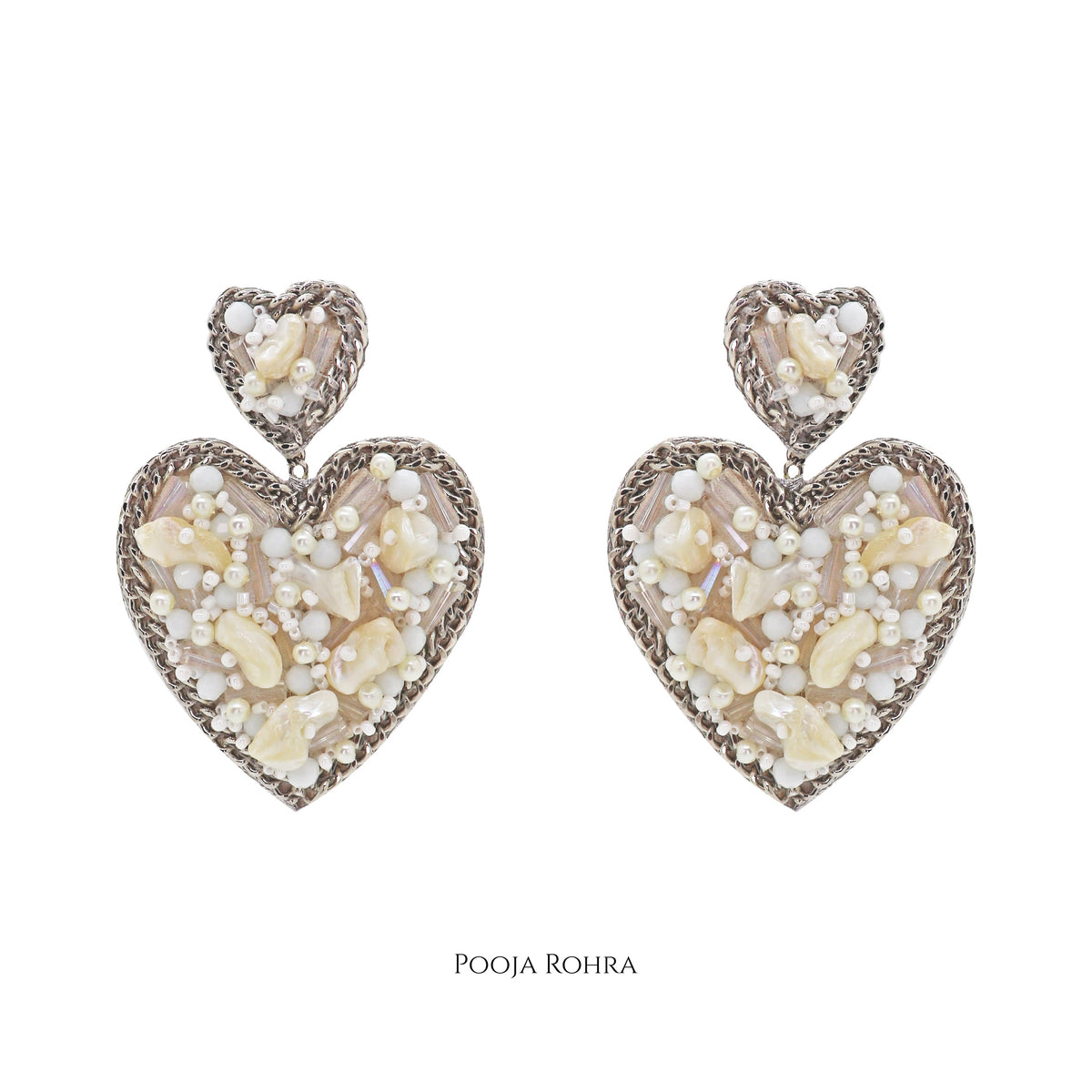 Amor Heart Earrings in Silver