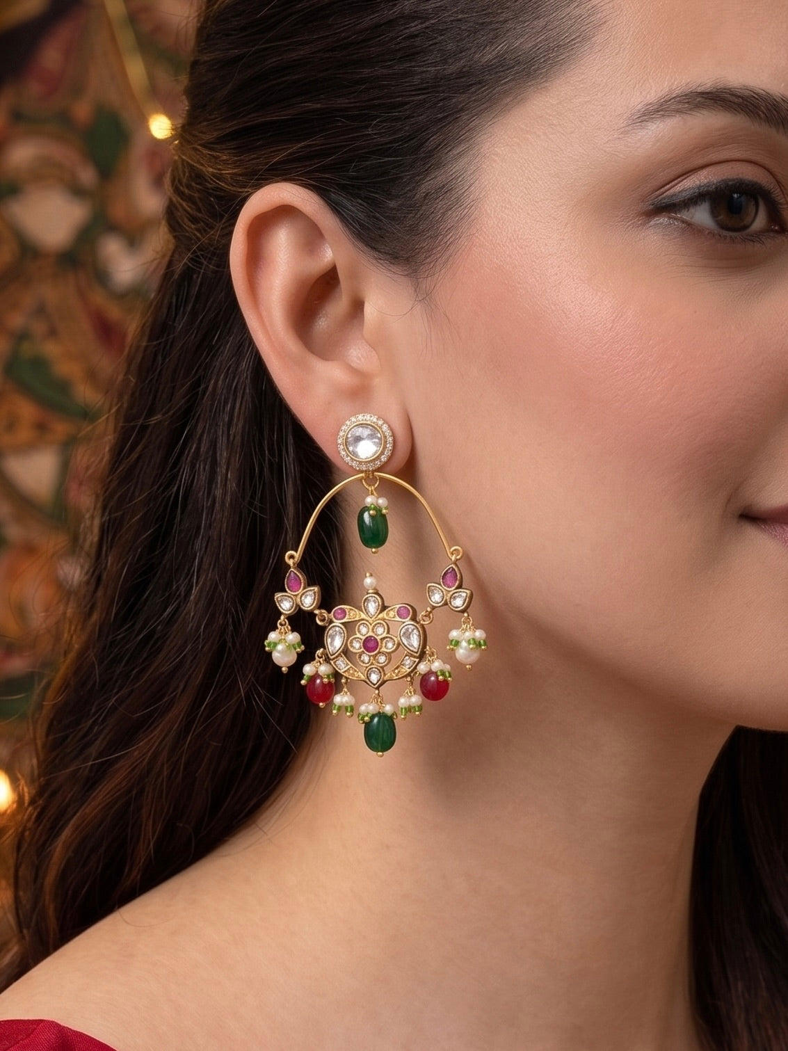 Arohi Arch Drop Chandbaali Earrings