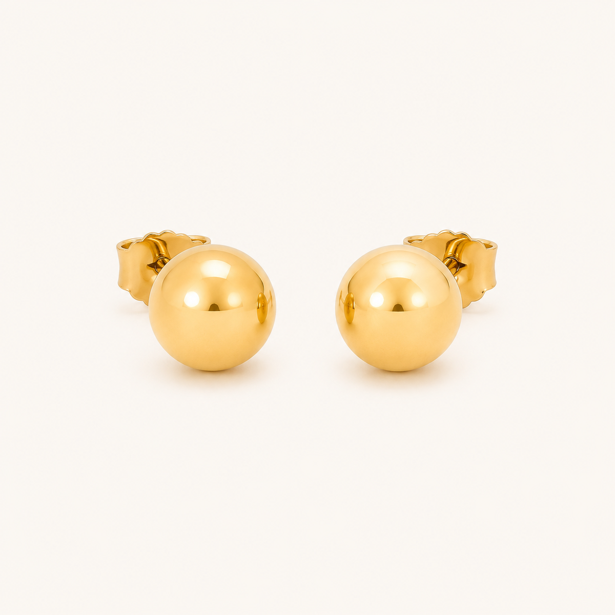 Edge Round Ball Stud Earrings