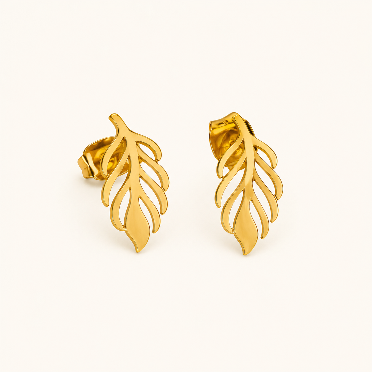 Minimal Leaf Stud Earrings