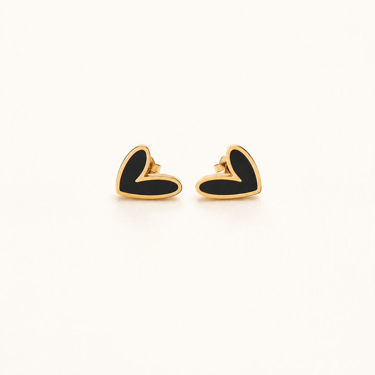 Enamel Heart Stud Earrings