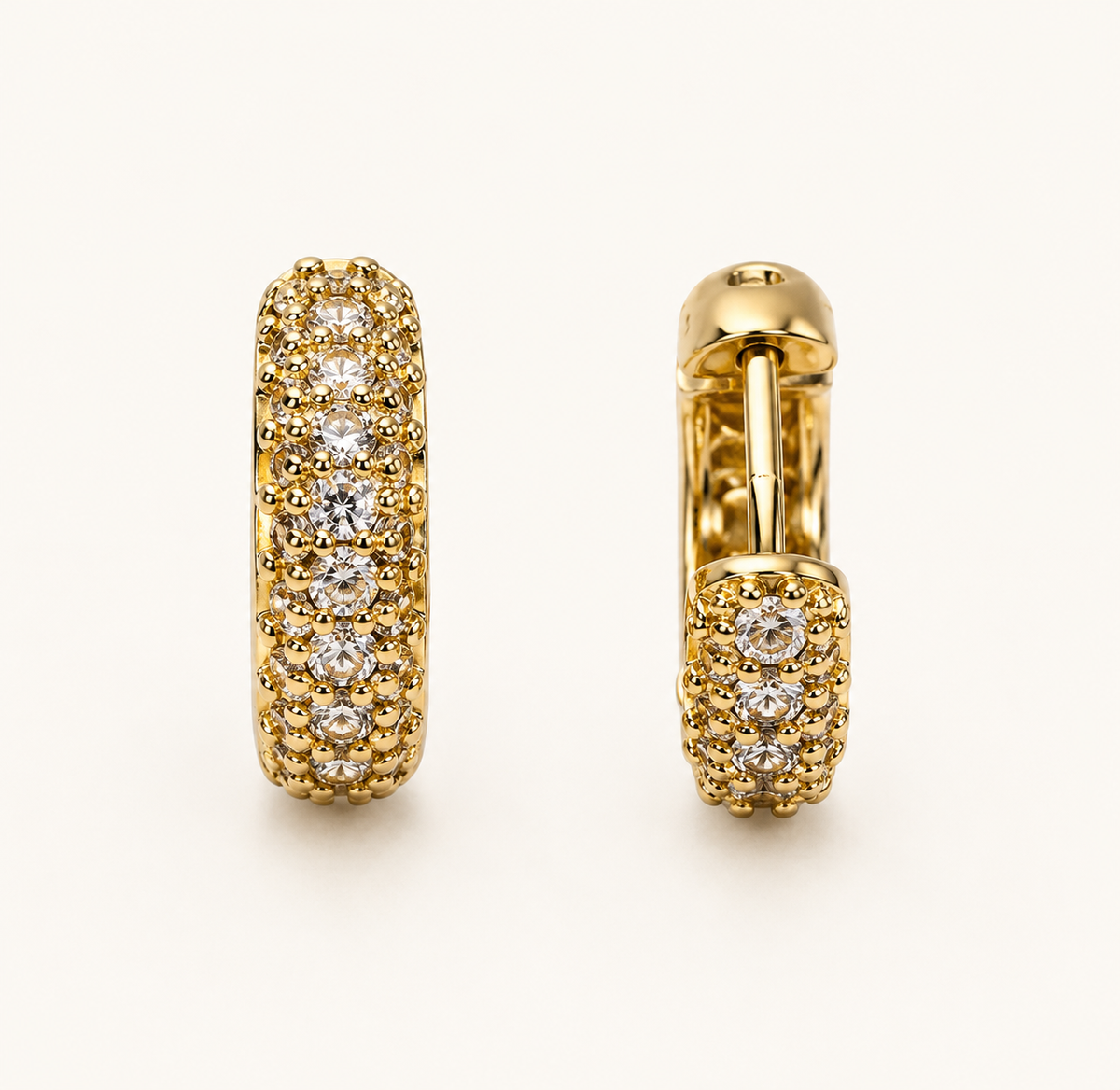 Pavé Zircon Mini Hoop Earrings