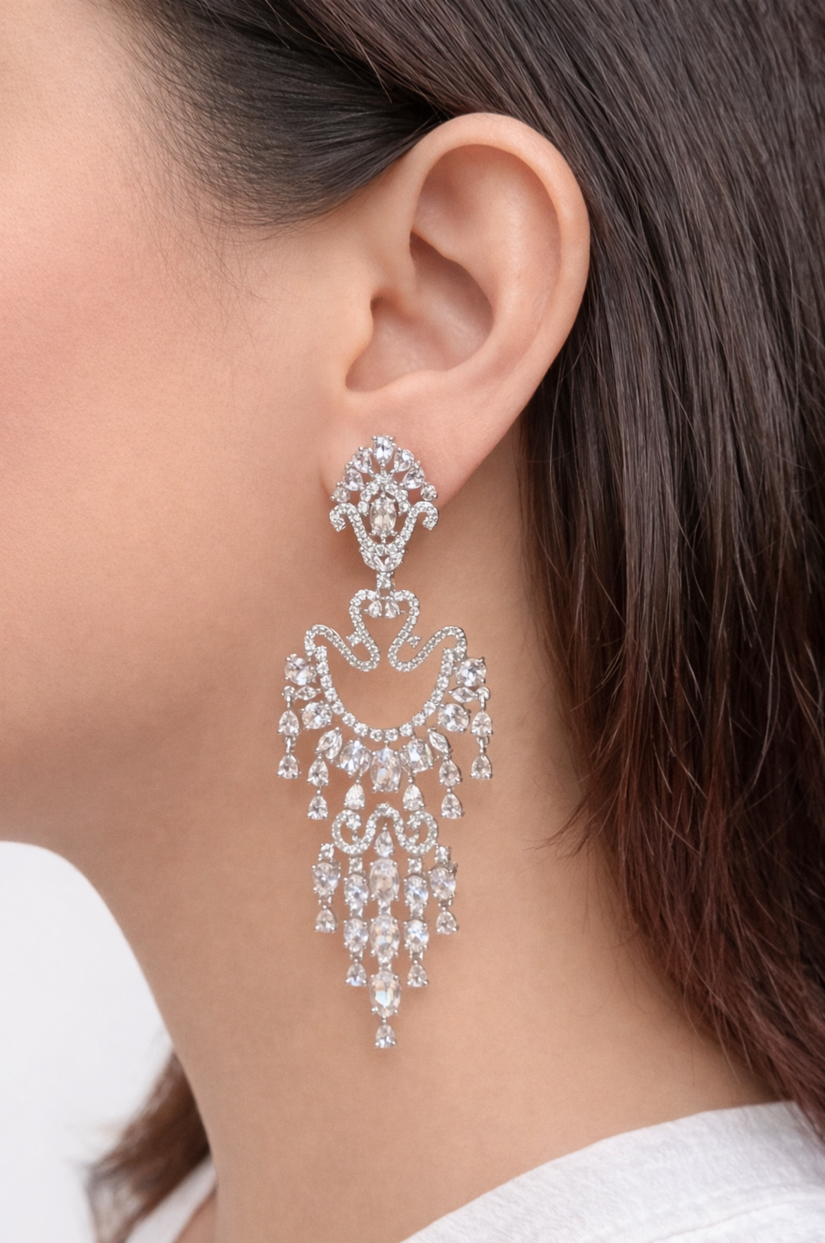 Royal Cascade Zircon Drop Earrings