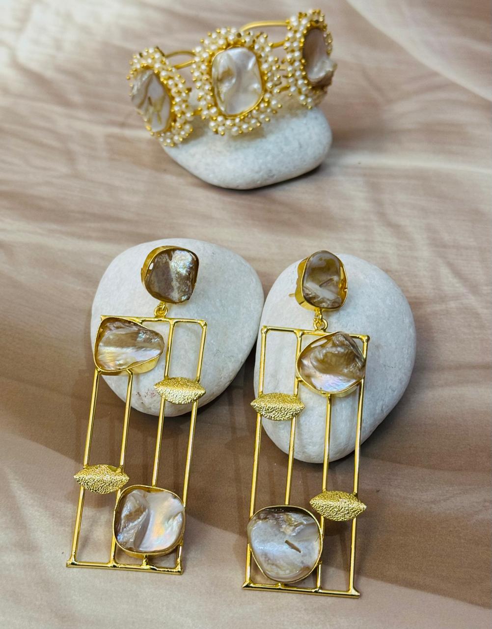 Ethereal Dawn Earrings & Shubhra Bracelet Combo